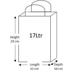 50 Brown Paper Carrier Bags with Flat Handles Kraft Takeaway Bags H29 x L32 x D16