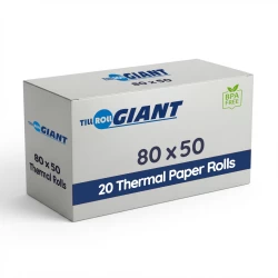 80 x 50 x 12.7 Thermal Paper Till Rolls (Box of 20)